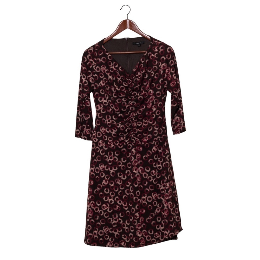Laundry Shelli Segal Geometric Boho Dress Size 6 3/4 sleeve print pattern date